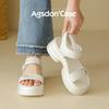 Augusteng Platform Sandals Women's 2025 New Summer Wear Small Fragrant White Soft-soled French Sports Sandals