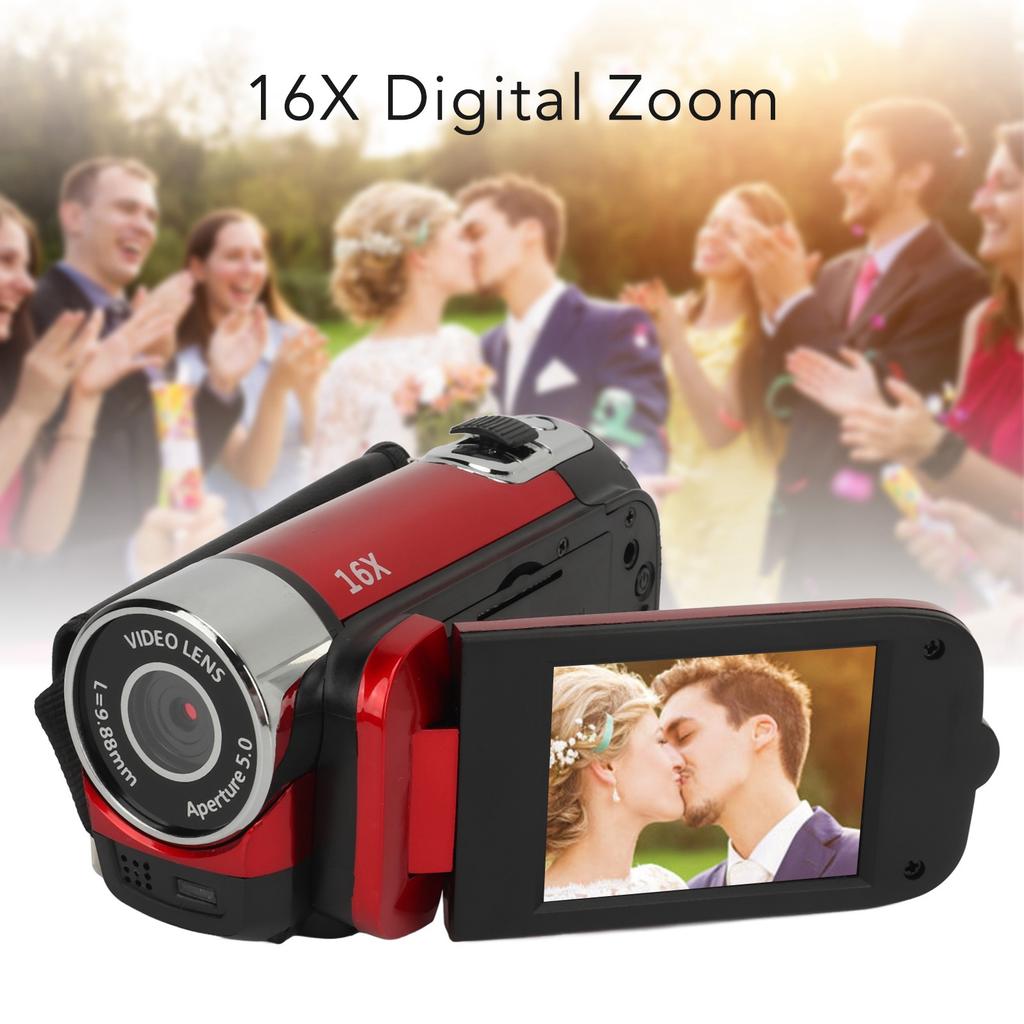 16MP Digital Camera Video Camera Recorder USB Port Connection 1080P Resolution with Fill Light for Travel Wedding Recording