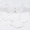 20Pcs 74*43mm White Angel Wing  Scrapbooking Appliques Single Sided Glitter Powders Fairy Wing Patches DIY Stick On Ornament Supplies