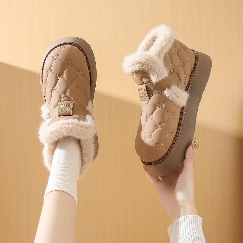 2024 Velcro Модная женская обувь Plus Velvet Выходная обувь большого размера из хлопка Водонепроницаемые зимние ботинки Широкие ноги Полные беременные женские хлопковые туфли