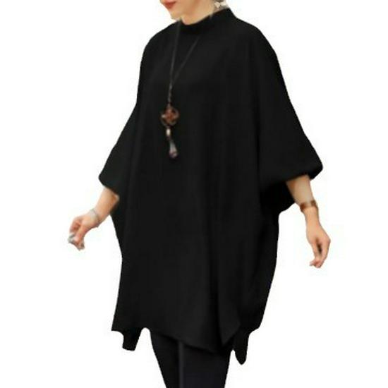 2023 Women's Solid Color Plus Size Loose Casual Long Sleeve Pullover