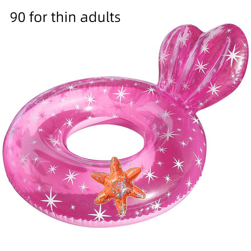Прозрачное кольцо для плавания «Русалка», трубка, надувная игрушка, кольцо для плавания для детей, взрослых, круг для плавания, поплавок, пляжный бассейн, водное оборудование
