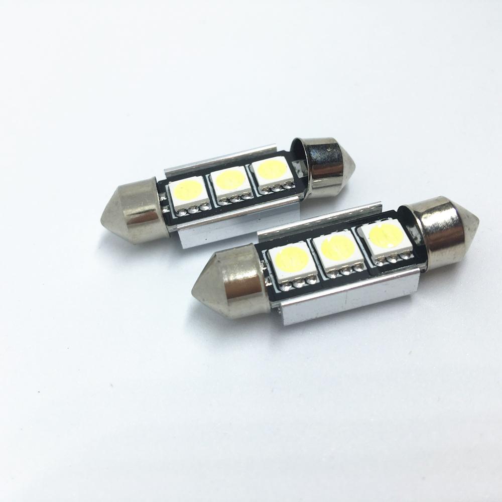 10pcs Dome ligh Festoon 36mm 39mm 41mm SMD 5050 LED White Car Light CANBUS Error Free C5W LED Lamp auto Bulb interior light 12V Bulbs 7