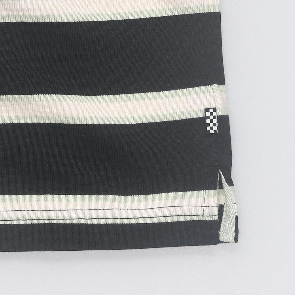 Vans Color Block Striped Printed Polo Shirt Men Tops Black VN0A7Q1KH9A