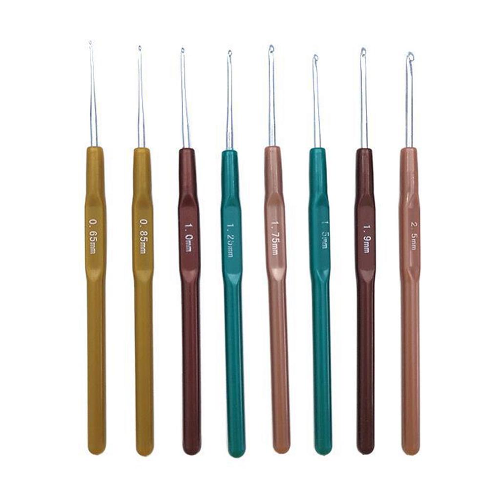 8/10 Pieces Ergonomic Crochet Hooks Set 0.6mm-2.0mm Different Sizes Crochet Hooks Knitting Needle for Lacework Craft