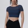 Solid Color Mesh Double-layer Breathable Fake Two-piece Short-sleeved Top Casual Sports Running Fitness Yoga Wear