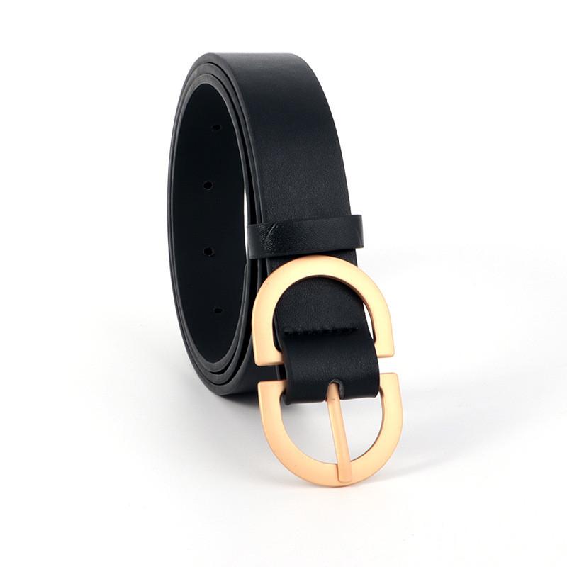 Womens Casual Leather Belt With Alloy Pin Closure And Hollowout Design For Spring