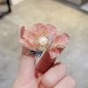 Elegant Delicate High-End Peony Flower Pearl Enamel Brooch  Luxury Clothing Accessories Coat Pins Corsage Holiday Gifts