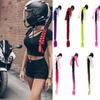 Creative Syntheitc Helmet Pigtails Gradient Ramp Helmet Braids Ponytail Hair with Suction Cup with Bowknot for Motor Bike