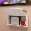 WiFi Router Storage Box Wall Mount Wooden Router Shelf Organizer Power Strip Cable Management Hider Rack for Modem Cable Router Cover