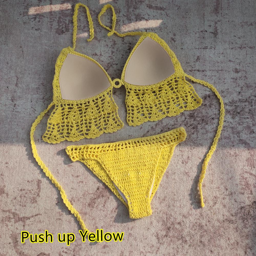 Handmade Crochet Bikini Top with Chest Pads