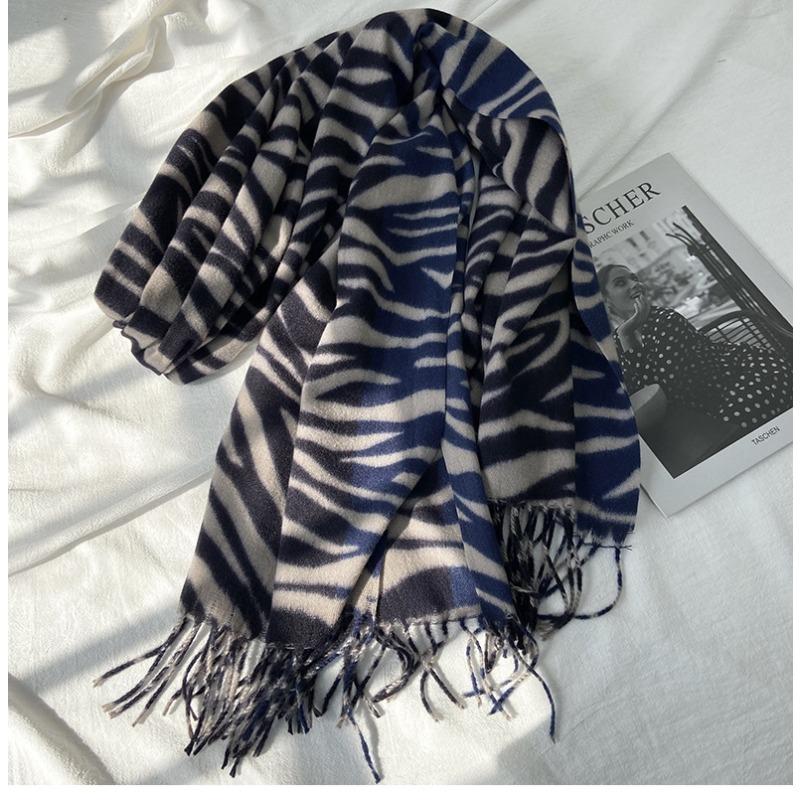 Autumn and Winter Imitation Cashmere Scarf Women's New Color Matching Printing Shawl Versatile Warm Scarf