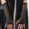 New Black Fishing Net Fingerless Gothic Gloves Arm Cuffs Party Dress Role Playing Ninja Creative Fashion Etiquette Nightclub