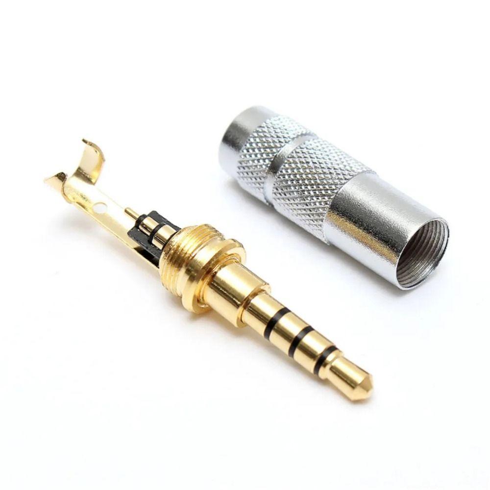 DIY Headphone Plug Connector 4 Pole 3.5mm Stereo Plug Earphone Jack Headphones Audio Jack