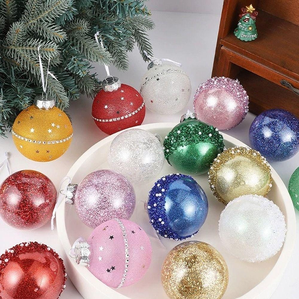 9 шт. 8 см Рождественские шары набор ПЭТ многоразовые рождественские подвесные шары изысканные небьющиеся елочные украшения детские подарки