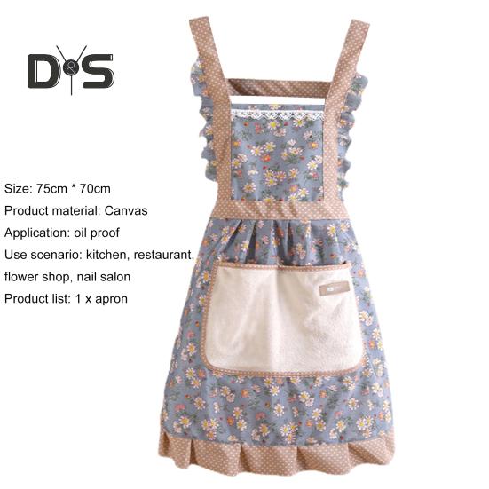 Портативный фартук для выпечки с карманным мягким женским модным садовым фартуком