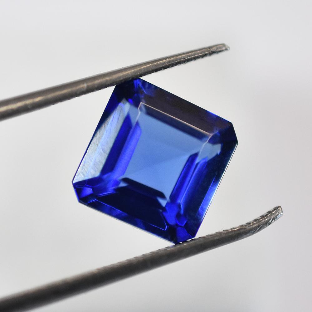 Natural Blue Sapphire Loose Gemstone 7.40 ct Square Cut September Birthstone for Gem Collections