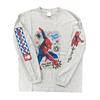 Small Planet Marvel Sleeve Print Long Sleeve T-Shirt Spider-Man/HERO, Size L, Ash