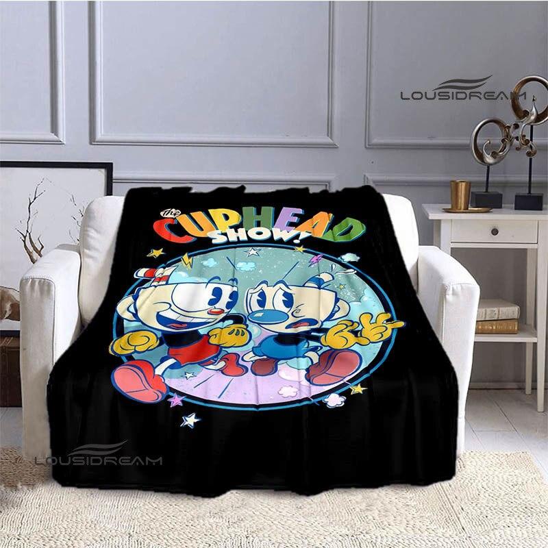 Одеяло с принтом Cuphead аниме, детское теплое красивое одеяло, фланелевое мягкое и удобное одеяло, подарок на день рождения для дома и путешествий