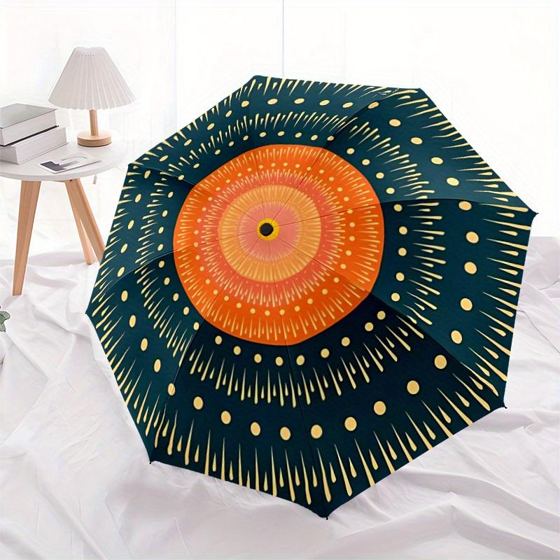 1pc Mandala Pattern Automatic Umbrella - 8-Rib Foldable Design, Outdoor Adventures, and Family Celebrations y250829088