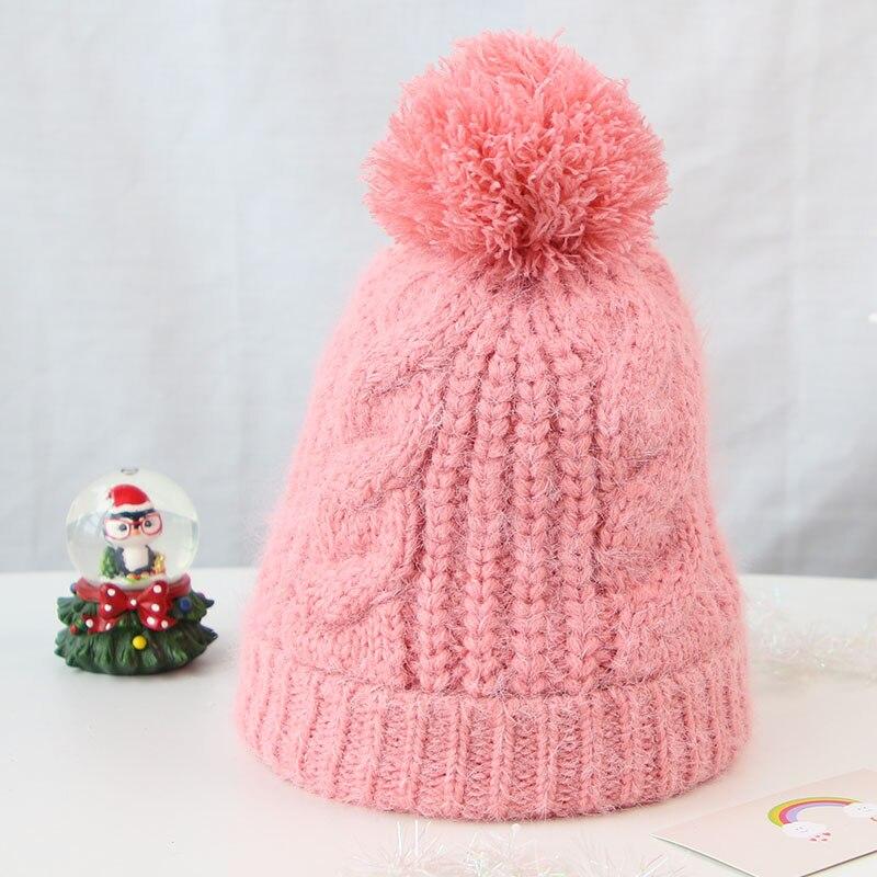 Красочная детская шапка с помпоном, осенне-зимняя детская шапка-бини для девочек и мальчиков, вязаная крючком толстая теплая однотонная шапка для малышей