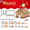 18-Piece Christmas Gingerbread House & Cookie Cutter Set - 430 Stainless Steel