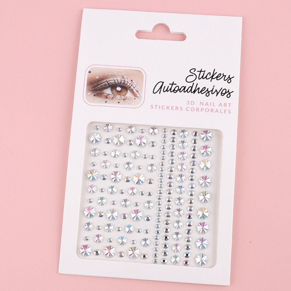 Кристальная радуга, драгоценные камни для лица, ювелирная наклейка с бриллиантами, сценическое украшение, 3D украшение для нейл-арта