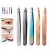 1PC Angled Slanted Eyebrow Tweezers Stainless Steel Face Hair Removal Eye Brow Trimmer Eyelash Clip Cosmetic Beauty Makeup Tool