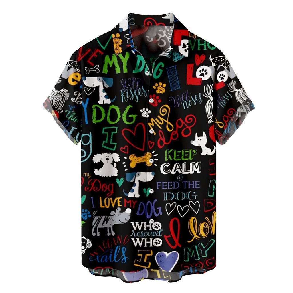 Men's floral short-sleeved shirt, men's youth men's shirt 1116 spring and summer new short-sleeved shirt, men's