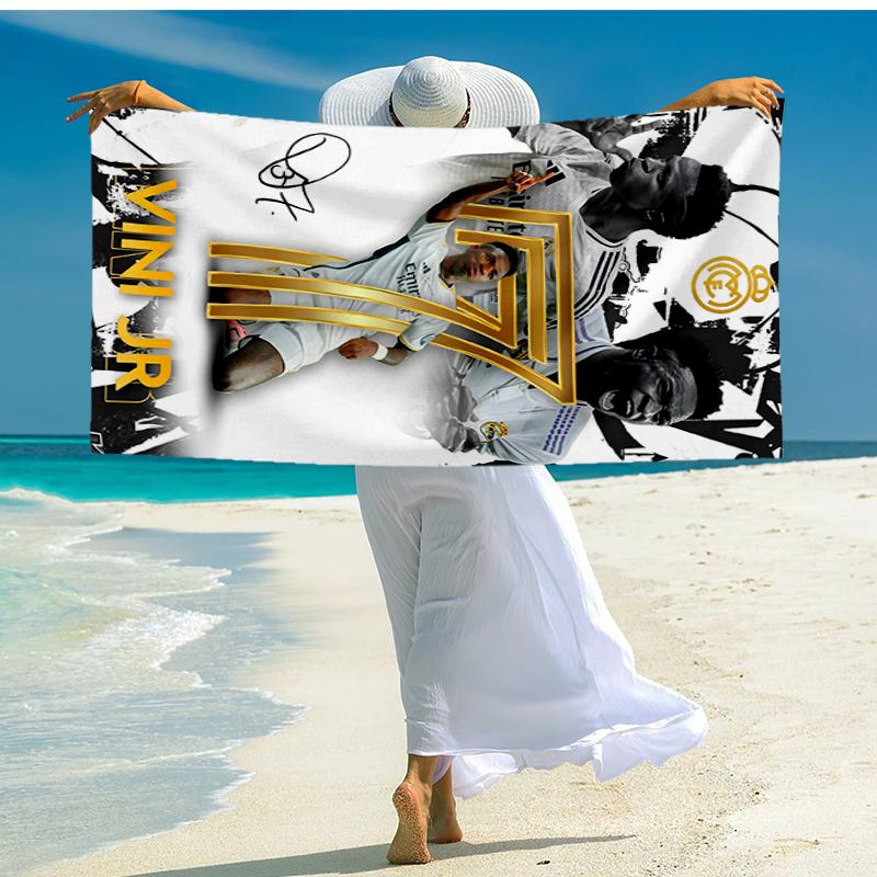 Vinicius Junior Fashion Beach Towel: Ideal for Summer Adventures Soft, absorbent and quick drying suitable for swimming and bathing