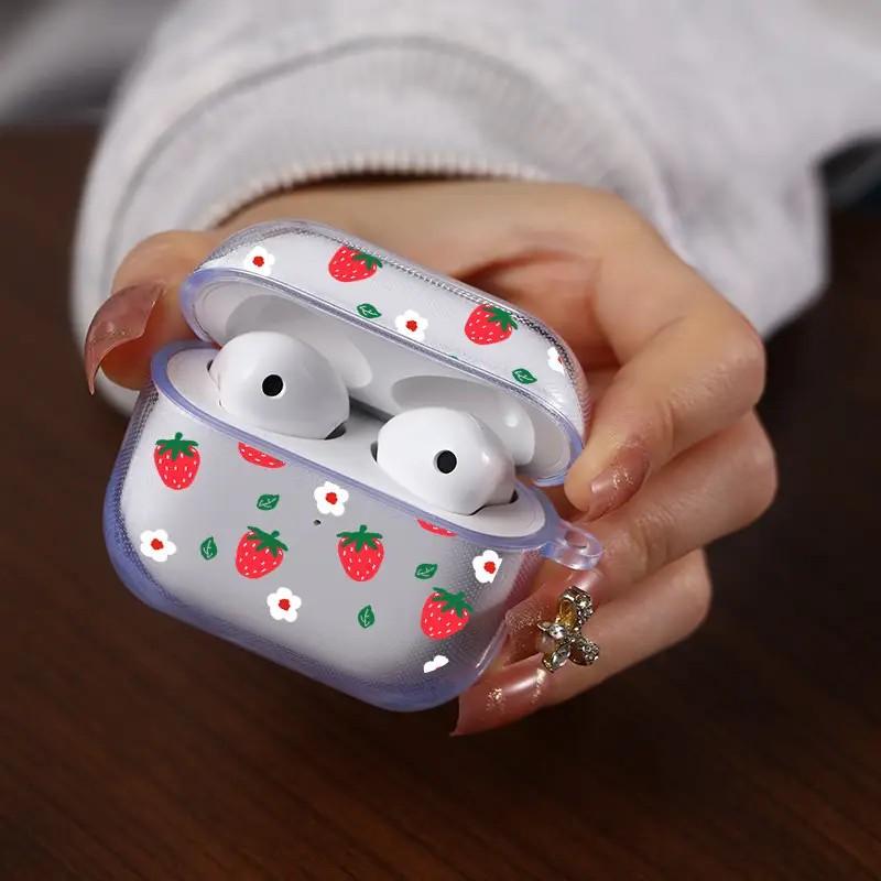 Полноэкранный чехол-клубничка с мелкими цветами для AirPods 1/1-го поколения защитный чехол Apple Pro/1 беспроводные Bluetooth-наушники