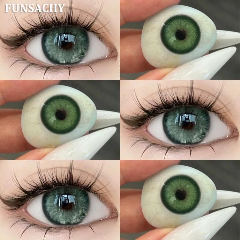 FUNSACHY 1 пара натуральных линз корейского стиля цветные контактные линзы синие линзы коричневые туманные перламутровые цветные линзы высококачественные мягкие линзы