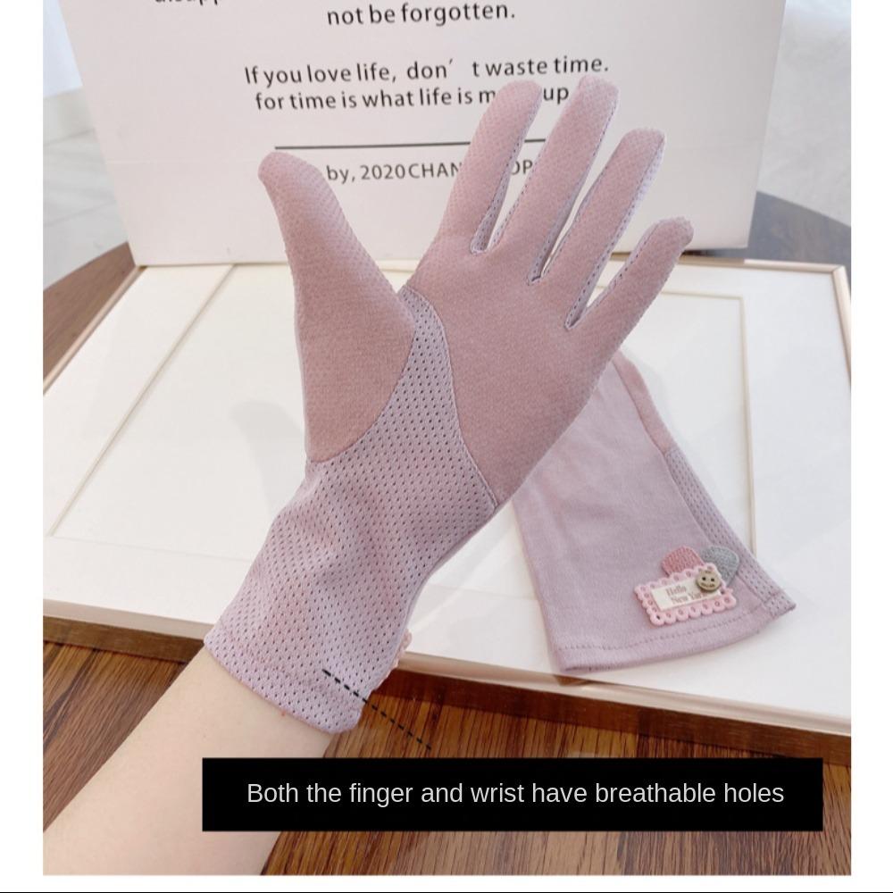Cotton Breathable Cotton Gloves UV Protection Anti-Slip Gloves Sun Protection Gloves Driving