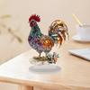 2D Flat Animal Statue Ornament Creative Miniatures Figurine Sculpture Crafts Rooster Ornament  Home