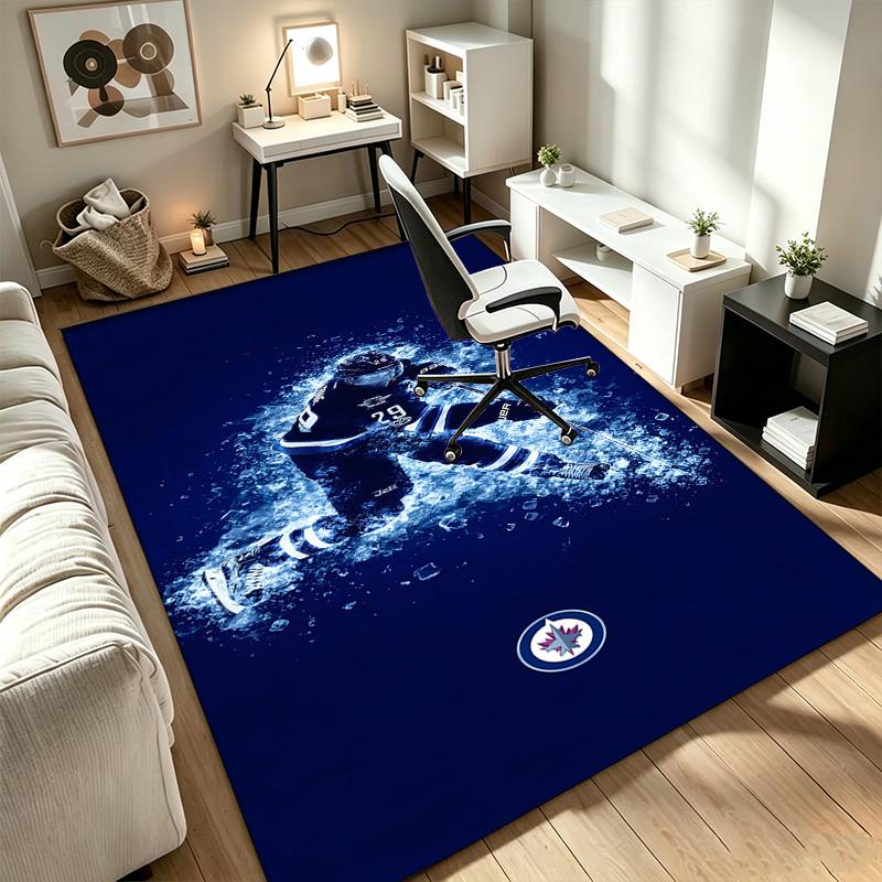 Winnipeg Blue Bombers Carpet Non-slip Indoor Mat Suitable for Office Chair Living Room Computer Desk Decorative Home Office Carpet Polyester Fiber Ma