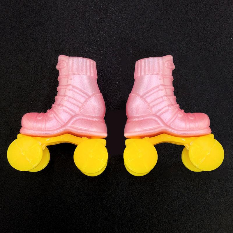 1 пара мини-роликов для куклы 30 см 1:6 миниатюрных плоских коньков для кукольного домика, обувь для детей, игрушки для ролевых игр, аксессуары для кукол