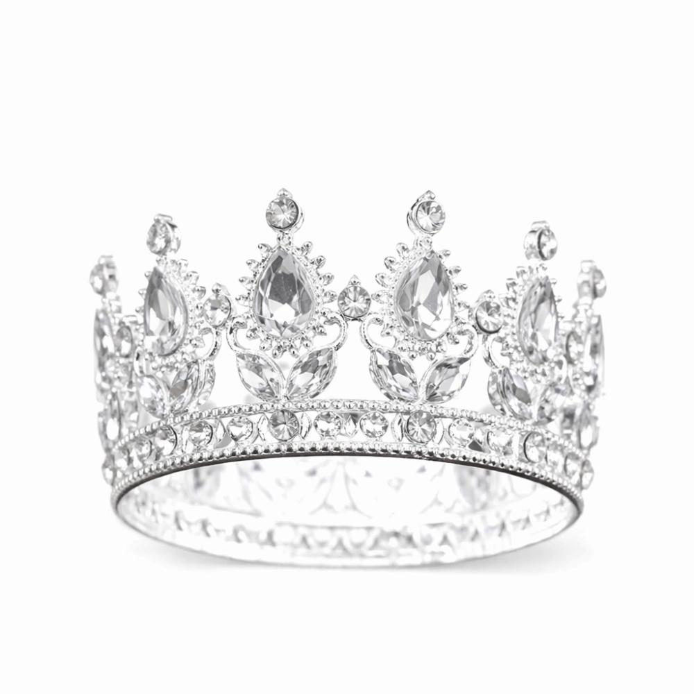 Crystal Crystal Crown Vintage Rhinestone Headband Lady Girl Queen Crown Birthday Party