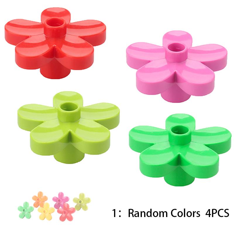 4 шт. Большой строительный блок Серия лесных растений Цветок Трава Дерево Наружное украшение Уличные аксессуары Совместимые сцены Игрушка для ребенка