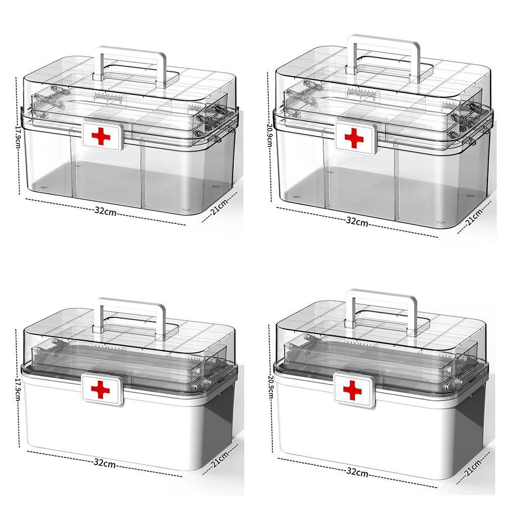 Сортировка хранения 3-слойная коробка для лекарств Пластиковый ящик для хранения лекарств Портативный медицинский шкафчик для офиса