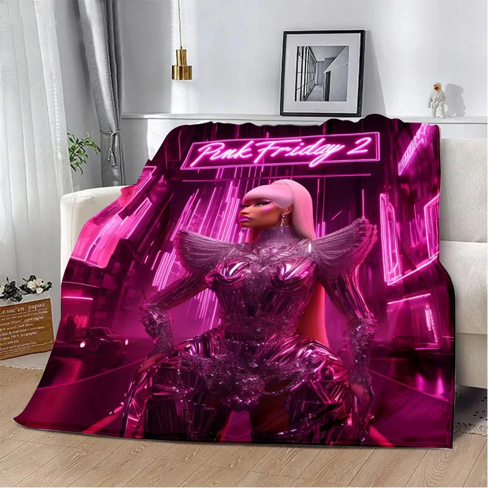 Новое одеяло с принтом Nicki Minaj Rapper Pink Friday 2 Пледы для пикника Теплое одеяло Мягкое и удобное для дома, путешествий, подарок на день рождения