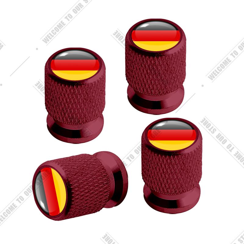 cqdjvy1 Car CNC Aluminum Germany Italy France Tricolor Flag Emblem For Citroen Peugeot Fiat Kia 4pcs Tire Valve Air Port Stem Cover Caps