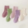 5 пар унисекс хлопковые носки для девочек нескользящие однотонные эластичные носки для новорожденных мальчиков аксессуары для младенцев