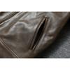 Chinese Size 1940 Style Men Leather Jacket Uncoated Cracked Goatskin Leather Soft Slim Spring Autumn