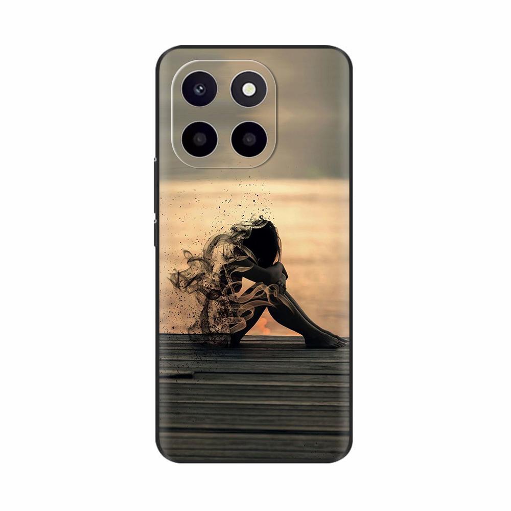 Чехол для Honor X6c Милый ТПУ Силиконовый Чехол для Телефона Для Honor X6c Задняя Крышка HonorX6c X 6C С Принтом Цветов Мягкий Силикон Coque Fundas