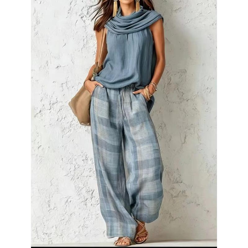 HNXC Women's Fashion Casual Sleeveless Pants Suits Classic Exquisite
