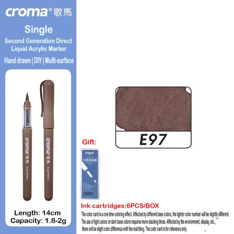 Набор многоразовых акриловых маркеров Croma 160/1 Colors с мягким наконечником, смываемые акварельные кисти, школьные принадлежности