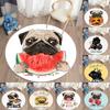 Cute Pug Dog Round Carpet Kawaii Pet Area Rug for Living Room Bedroom Decor Anti-Slip Floor Mat Circle Kitchen Entrance Doormat