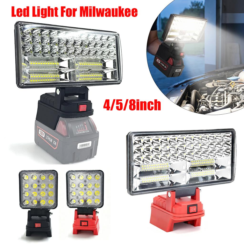 Светодиодный свет для аккумулятора Milwaukee 18V Li-ion Светодиодный рабочий фонарь 1/1/8 дюйма Фонарь для инструмента Портативный аварийный прожектор Кемпинговая лампа