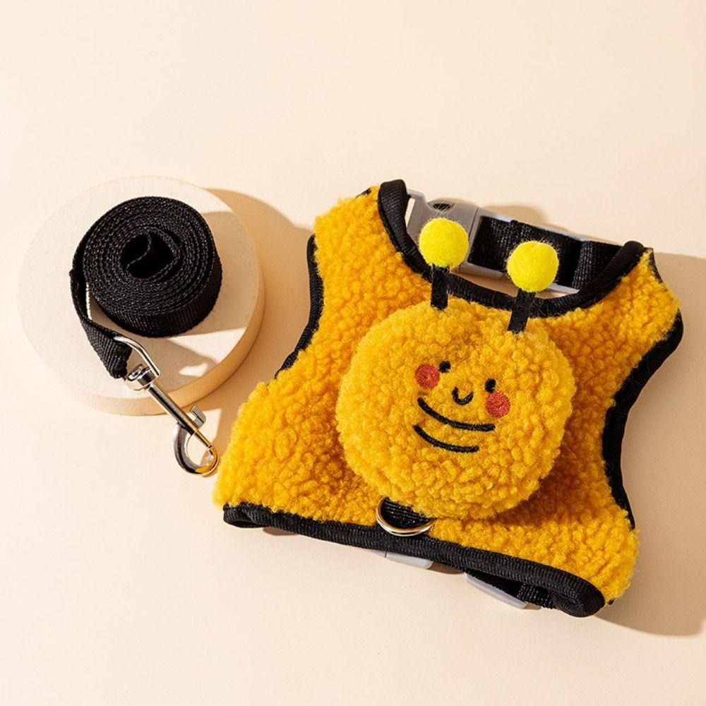 Мягкий флисовый ошейник-шлейка для собаки, милый жилет для питомца, нагрудный ремень, рюкзак для питомца, для прогулок на открытом воздухе, путешествий