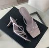 Fashion 2025 New Summer Women Clip Toe Slippers Fashion Dress Slide Shoes Ladies Elegant High Heel Footwear